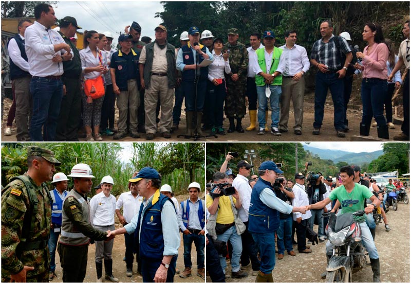 Presidente Juan Manuel Santos hace seguimiento a la operación en la ciudad de Mocoa tras la tragedia ocurrida.