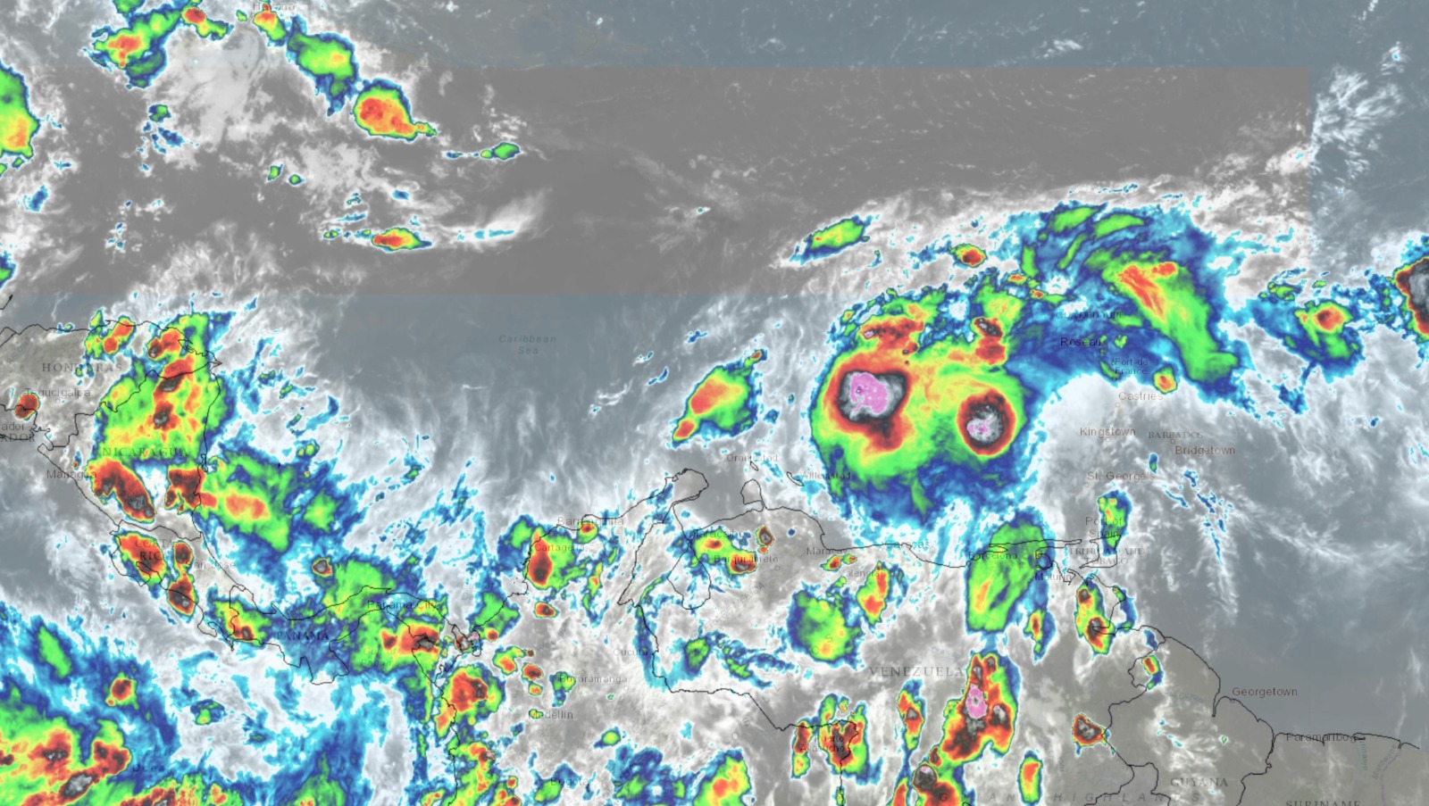 Imagen satelital tormenta tropical Franklin