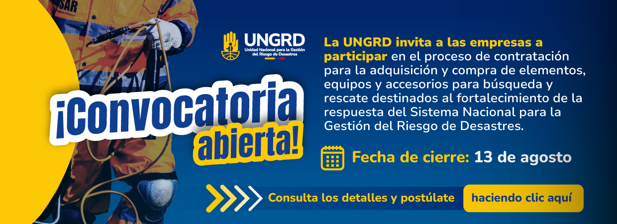 Convocatoria de proveedores de equipos de búsqueda y rescate
