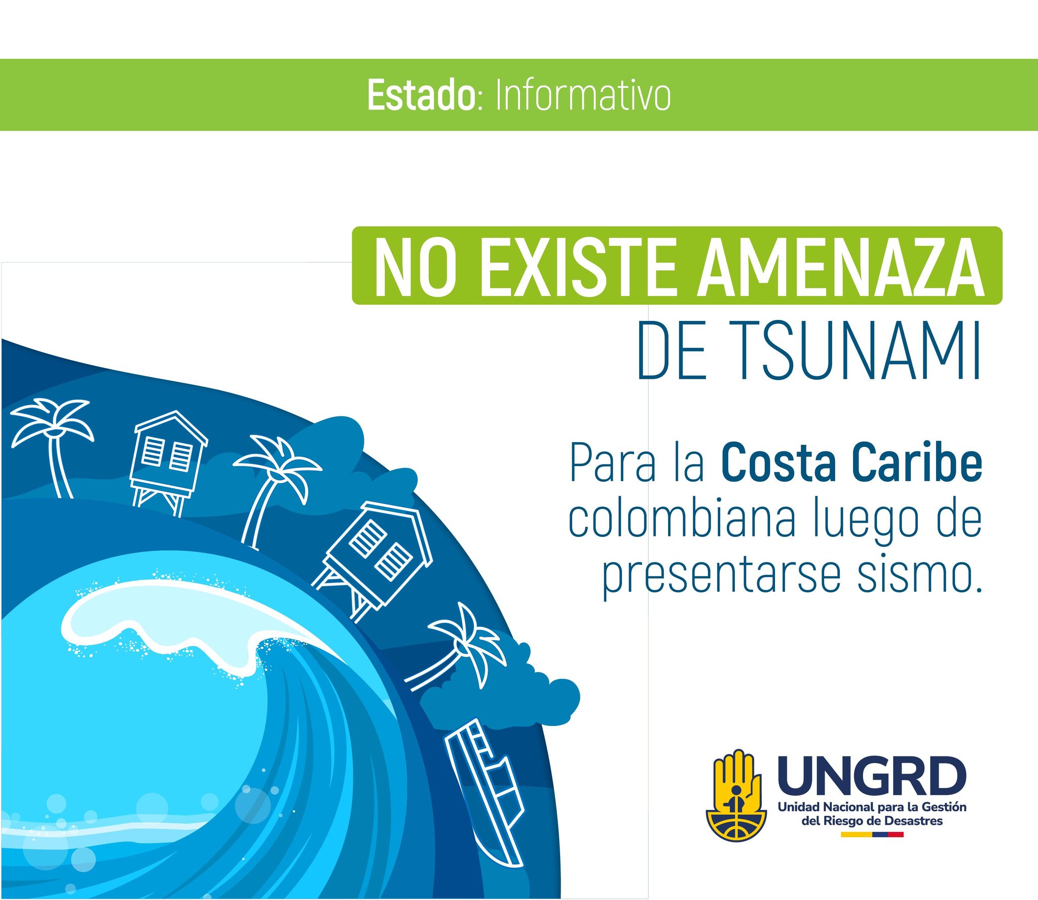 No hay alerta de tsunami para la costa Caribe colombiana
