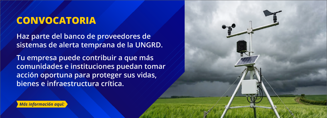 Convocatoria banco de proveedores de sistemas de alerta temprana