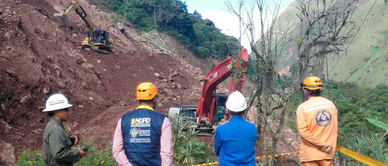 Trabajos operativos en Labateca, Norte de Santander, tras deslizamiento de tierra